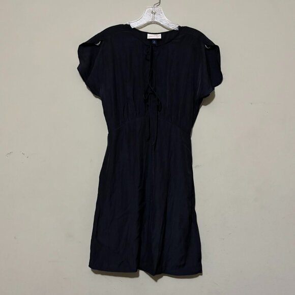 Universal Thread Black Short Sleeve Lace-Up Midi Dress – Size Small – NWT - Picture 2 of 5